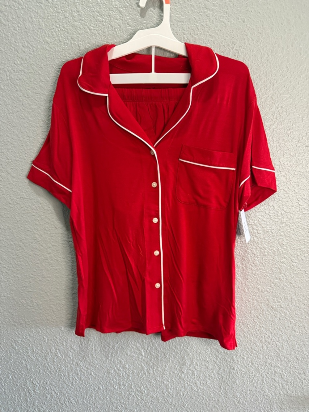 Auden cloud knit Red Short-Sleeve Notch Collar short pajama Set size XS - Picture 2 of 5
